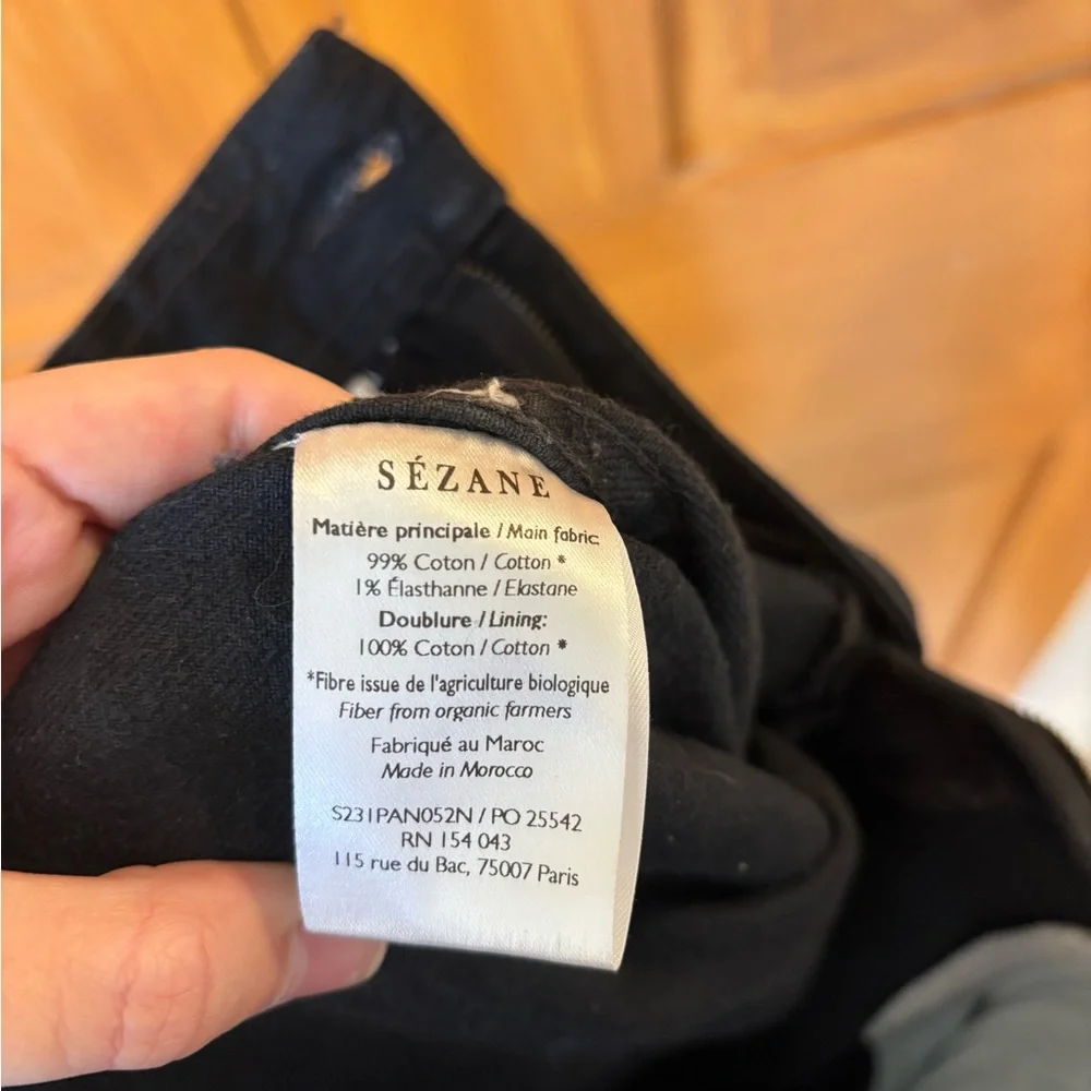 Sezane Women's High Rise Jeans - Black Le Crop - Picture 7 of 7